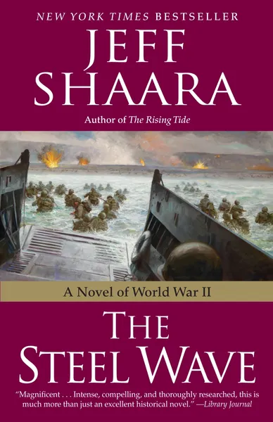 A book cover with an image of soldiers in the water.